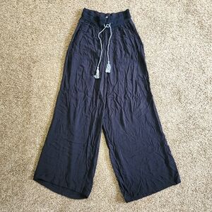 No Boundaries Women’s Black Wide Leg Boho Pants Elastic